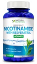 Genérico de vitamina natural Nicotinamida con Resveratrol 600mg (Vitamin B-3) 120 cápsulas vegetales Gluten Gratis