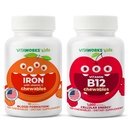 Niños Hierro 10 mg + Vitamina C Chewables + Vitamina B12 Chewables Bundle