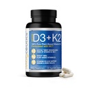 Vitamina D3 K2 con MCT, 5000 IU Vegan D3 & 100 mcg MK7 K2, Soporte sólidos huesos y salud inmunitaria - 30 cápsulas (30 días de suministro)