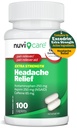 Alivio de dolor de cabeza con Acetaminofeno 250 mg, Aspirina (NSAID) 250 mg, cafeína 65 mg - Alivio Temporal de dolores menores - Comparación con Excedren Extra Strength Pain Reliever (100 cápsulas)