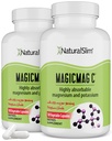 MagicMag C de NaturalSlim, Citrate de Magnesio con Potasio para Relajación Muscular, Calidad del sueño, Función Nerve &amp; Soporte Electrolito, Suplemento de Magnesio Diario para Hombres y Mujeres, 100 cápsulas 2pk