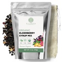 Elanen Naturals Organic Elderberry Syrup Kit, Conforma hasta 24 oz, Incluye bolsa de algodón natural, USDA Certified Organic Dried Elderberries and Immune Support Herbs, Bulk Kit, 4 oz. (113g)