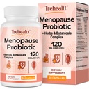Suplementos de menopausia para mujeres, 120 Billones CFU Probiótico, 13-en-1 Herbs & Botánicos Complejo, para la menopausia hormonal, Flashes calientes, sudaderas nocturnas, mudas, trastornos del sueño, vegano, 60 cápsulas