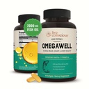 Conscious OmegaWell Omega 3 Fish Oil - 2000mg cápsulas: Heart, Brain, & Joint Support - 800 mg EPA 600 mg DHA - Fuente sostenible - Softgels - 30 Day Supply