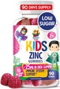Zinc Gummies para niños - Chewable Zinc Gummy Suplemento para niños Immune Support - Bajo Azúcar Natural Antioxidante No GMO Vitamina Chewables para niños pequeños y adolescentes - 90 Gummies