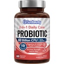 Probióticos 60 Billones CFU 19 Strains for Men &amp; Women, con 100 mg de Prebiótico, Estante Stable, 2 en-1 Daily Care Probiotic, Non-GMO, Digestive & Immune Health, 60 cápsulas vegetarianas