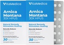 VitaMedica Arnica Montana Blister Pack 30X Tablets for Bruising Pain and Swelling ⇩ Fórmula basada en plantas recomendadas por Plastic Surgeons ← Recuperación natural Cirugía o lesión TEN 2 Pack ANTE 30 Servings