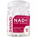 NAD+ Suplemento de la Mujer - NMN Alternativa con β-NAD+, Trans-Resveratrol, CoQ10, D-Ribose - Promueve la renovación celular, la energía y la salud de la piel radiante - 60 cápsulas avanzada