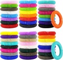 Pulseras Repelentes Mosquito 50 Pack, Bandas Repelentes Mosquito con 60 Pcs Mosquito Repelente Pegatinas, Bandas Mosquito Libres para Adultos y Niños Interior Exterior