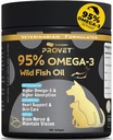 95% Omega 3 aceite de pescado para perros " gatos, Vet-Formulado con aceite de salmón procesado RTG, EPA máxima " DHA, soporta corazón, piel, carne, articulación, corazón " , 100 geles blandos