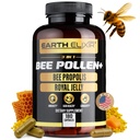 Earth Elixir 3-in-1 Organic Bee Pollen Capsule – Non-GMO, Pure Raw Bee Pollen, Royal Jelly, Propolis Extract for Women &amp; Men – Natural Energy, Immune & Vitality Support – 180 Propolis Capsules
