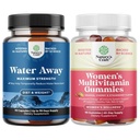 Bundle of Water Away Pills - Suplemento de retención fluida con el extracto de hoja de dandelión para el alivio de la hinchazón de pies y piernas y las manías multivitamínicas para adultos Energía &amp; Inmunidad