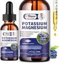 2 Pack Potasio Magnesio Suplemento Líquido - Alta Absorción Calma Complejo de Magnesio &amp; Potasio Plus Calcio, Vitamina D3, Zinc para Leg Cramps & Bone & Energy & Immune Support - 4 Fl oz