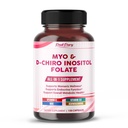 Ultra Myo & D-Chiro Inositol con Folate, Vitamina C & D3 - Suplemento All-in-1 para Ciclos Saludables, Balance Hormonal &amp; Apoyo Metabólico - Hecho en los EE.UU.- 150 cápsulas