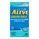 Aleve cápsulas líquidas, Naproxen Sodium capsules 220 mg (NSAID), Dolor/Reductor de Dolor, Alivio de Dolor Rápido, 120 Conde
