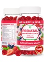 Lunakai EE.UU. Realizó vitaminas prenatales con ácido fólico de hierro - Delicious Pregnancy Gummies multivitamina para las mujeres, 60 cuenta