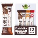 Extender Bares de Proteína Libre de Azúcar, Snacks Diabéticos Perfectos, Alta Proteína y Fibra, Control del Hambre " Energía Steady, Baja Carb, Keto Friendly (12 Conde, Pack Variedad)