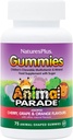 NaturesPlus Animal Parade Fuente de las Gummies de Vida - Natural Orange, Grape y Cherry Flavors - 75 animales compartidos - Whole Food Kid's Multivitamin - Gluten-Free - 37 Servimientos