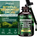 Chlorophyll Liquid Drops – Body Deodorizing Supplement for Women &amp; Hombre – Detox, Energy & Skin Health Support– Vegan, Non-GMO, 2 Fl Oz
