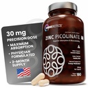 OmniBiotics Zinc Picolinate 30mg Suplemento – Zinc de alta absorción para el sistema inmunológico, la piel sana y el apoyo energético – 180 cápsulas Vegan