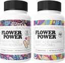 Flower Power - Píldoras de pasión Libido Booster " Boric Acid Suppositories – All-Natural Feminine Care Bundle for Enhanced Libido, Odor Control, and Balanced Vaginal Health – 60 Vegan Capsules, 600mg – Ma