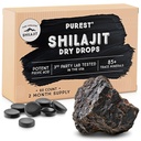 Pure Himalayan Shilajit Dry Drops, 100% Puro Natural Shilajit, Grado A, Max Potency 85+ Clean Trace Minerals & Fulvic Acid for Energy, Metabolism & Immune Support Suplemento para Hombres &amp; Mujeres (60 fichas)