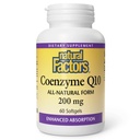 Factores naturales Coenzima Q10 - Apoyo al Antioxidante Suplementos Soportes Producción de energía celular - Ausorción mejor Ayuda Función cardíaca saludable - 200 mg, 60 Softgels (60 Serviciones)