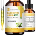Quercetina gotas líquidas - Quercetina Suplementos 700mg - 4X más fuerte que las píldoras " cápsulas - 5 en 1 Quercetina con bromelaina Vitamina de Elderberry para la inmunidad Salud Respiratorio Salud Cuidado de la piel- 2 Fl Oz