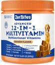 12-in-1 Vitaminas y Probióticos de perros 120 Píldoras suaves - Multivitamina orgánica con Glucosamina para perros - Suplemento de soporte conjunto para perros de todas las edades, tamaños, " razas, deportes de piel, corazón, inmunidad