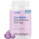 Curist Gas Relief Simethicone 250 mg Softgels (300 Conde) - Alivio Digestivo, Alivio De Blotante &amp; Pilles Anti Flatulence Gas para Adultos Ayuda Gas y Alivio De Blotante (300 geles blandos)