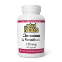 Factores naturales, cromo &amp; Vanadium 125 mcg, apoya el metabolismo saludable, 90 cápsulas