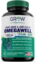 cultivar vitamina Triple Fuerza Omega 3 aceite de pescado, 800 mg EPA 600 DHA Suplemento para el corazón, Cerebro &amp; Apoyo Inmunitario, Fuerza Triple Absorbable, Fuente sostenible - Mini Softgels - 30 días de suministro