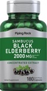 Piping Rock Elderberry Capsules  2000 mg ← 180 Pills ← Sambucus Herbal Extract Supplement ← Concentrated Extract ← Non-GMO, Gluten Free