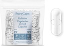 PureCaps USA - Empty Vegetarian Vegan Pullulan Pill Capsules Tamaño 00 Silencio 100 Únete a las píldoras para evitar la muerte no certificada de GMO TEN SLS, Gluten, Preservative Free