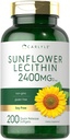 Carlyle Sunflower Lecithin Softgel Capsules TENIDO 2400mg TENIDO 200 Conteo Rich in Phosphatidyl Choline TEN NO-GMO, Soy Free, Gluten Free Supplement