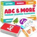 ABC Learning Flash Cards for Toddlers 2-4 Years Old - 60 Flashcards Edades 1-3-5 de Quokka - Números de alfabeto Colores Cartas Animales aprender Actividades - Primeras Palabras Juego educativo