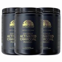 Carbón de carbón orgánico Charcoal Activado Natural, Vegan, Orgánico, GMO Gratis - Botella grande 25 oz Polvo - 3pack