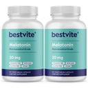 BESTVITE Melatonin 20mg (240 cápsulas vegetarianas) (120 x 2) - No Stearates - Vegan - No GMO - Gluten Gratis