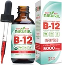¿Por qué no la vitamina orgánica natural B12 Líquido - Estrangulamiento extra sublingual 60 x 5000 mcg gotas de metilcobalamina, Vegan, Maximizar la absorción y la energía