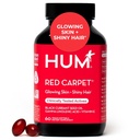 HUM Red Carpet Skin &amp; Hair Vitamins for Women with Omega 3 Fatty Acids, Vitamin E, and Black Currant Seed Oil, Suplemento para Skin Health & Healthy Hair Follicles Support, 60 Count