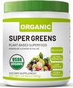 Pólvora Super Verde Ecológica con Clorella de Spirulina para Salud Gut, Soporta Inmunidad, Salud Digestiva, Energía Natural, Probiótico, Antioxidante, Enzimas Digestivas, (300grs)