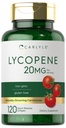 Carlyle Lycopene TEN 20mg TEN 120 Softgels ANTE NO GMO &amp; Gluten Suplemento gratuito