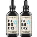 B1 B6 B12 Vitamina Liquid Drops - Nerve, Energy, Brain Support Supplement - Fruity-Like Flavor - Methylcobalamin, Thiamine, Pyridoxine (2)