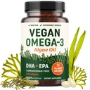 Vegan Omega 3 Algas Aceite TENIDO Planta Basada DHA EPA TENIDO Sustentably Sourced, No Carrageenan, Non GMO TENIDO Corazón, Cerebro y Ojo Salud ANTERIOR Fish Oil Alternative TEN Algae Omega 3 Suplemento TEN 60 Softgel Capsules