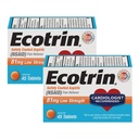 Ecotrin Low Strength Safety Coated Aspirin, NSAID 81mg, 45 cuentan (2 Pack)