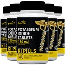 Fusiones de la naturaleza Tablas de Ioduro de potasio (Pack of 5) 130mg - 700 Tablets EXP 10/2032 - YODO Naciente - KI Pills - Yoduro de Potasio