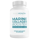 Colágeno marino y suplementos de ácido hialurónico, Gel de hoja de aloe vera y péptidos de vitamina E colágeno – Suplementos de colágeno con ácido hialurónico para piel de pelo Nails-90 Caps de colágeno