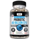 Kaya Naturals Probiótico 40 Billones CFU - Probióticos para Mujeres, Probióticos para Hombres y Adultos, Natural - Salud Gut &amp; Apoyo Inmunitario - Promueve Salud Digestiva - 30 Cuenta