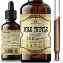 Extracto de esteto de leche HERBALICIOUS - Suplemento de limpieza y desintoxicación natural para soporte de hígado, sistema inmunológico y salud de la piel - Silymarin Suplemento nutricional - 2 fl Oz