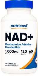 Nutricost NAD+ Suplemento 1000mg por Serving,120 Capsules (Nicotinamide Adenine Dinucleotide) - 60 Servings, Gluten-Free, Vegan